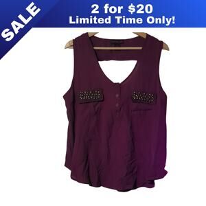 [Sale: 2 for $20!] New Material Girl Open-Back Top w/ Beaded Pockets – NWT 0047